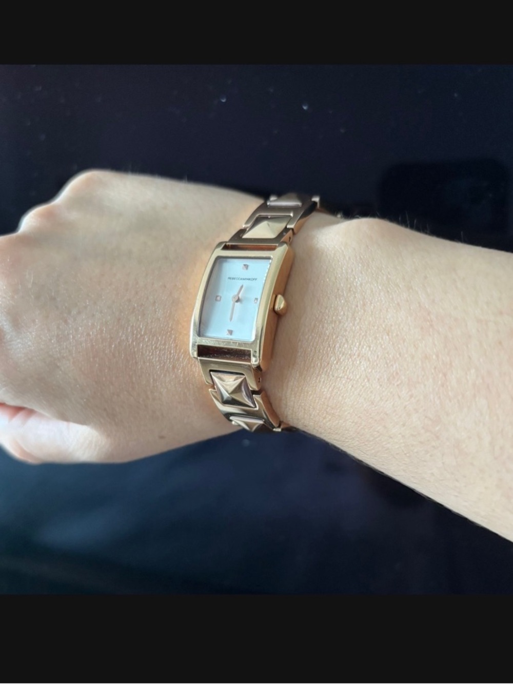 Gorgeous Rebecca Minkoff Rose Gold Rectangular Bracelet Watch